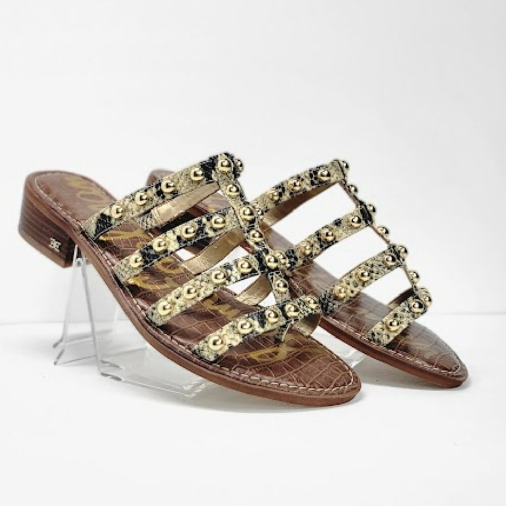 SAM EDELMAN WOMEN'S juniper gladiators slide sandals studded detail Size 11 NWOT